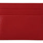 Elegant Red Leather Cardholder Wallet
