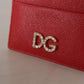 Elegant Red Leather Cardholder Wallet