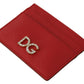Elegant Red Leather Cardholder Wallet