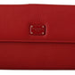 Elegant Red Leather Bifold Continental Wallet