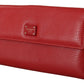 Elegant Red Leather Bifold Continental Wallet