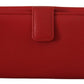 Elegant Red Leather Bifold Continental Wallet