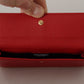 Elegant Red Leather Bifold Continental Wallet