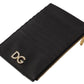 Elegant Black Leather Zip Wallet