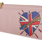 Pink Leather Long Wallet with Billslot