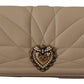 Elegant Beige Leather iPhone Wallet Case