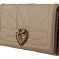 Elegant Beige Leather iPhone Wallet Case