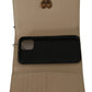 Elegant Beige Leather iPhone Wallet Case