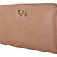 Elegant Beige Zip Around Continental Wallet