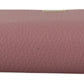 Elegant Pink Leather Continental Clutch