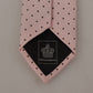Elegant Pink Polka Dot Silk Tie
