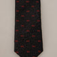 Elegant Blue Leopard Print Silk Tie