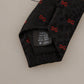Elegant Blue Leopard Print Silk Tie