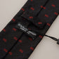 Elegant Blue Leopard Print Silk Tie