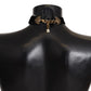 Elegant Gold Black Charm Statement Necklace