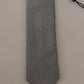 Elegant Black and White Silk Tie