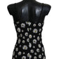 Elegant Black Daisy Floral Lace Chemise Dress