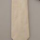 Elegant Off-White Silk Bow Tie