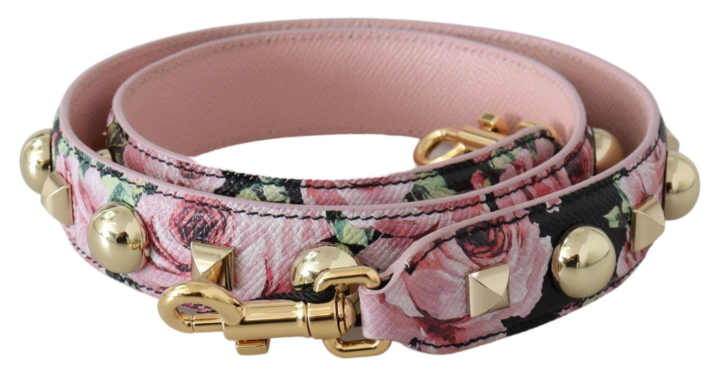 Pink Floral Gold Studs Bag Accessory Shoulder Strap