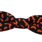 Orange Black Pattern Adjustable Neck Papillon Men Bow Tie