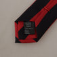 Elegant Silk Black and Red Designer Tie