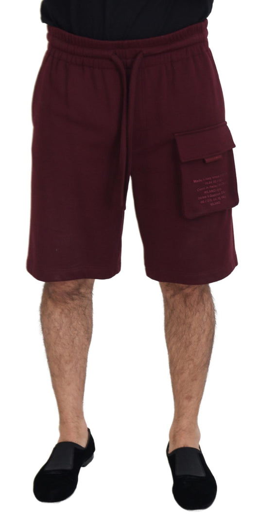 Maroon Dolce & Gabbana Casual Cargo Shorts