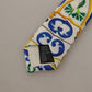 Elegant Multicolor Majolica Silk Tie