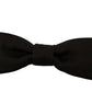 Men Dark Brown Silk Adjustable Neck Papillon Bow Tie