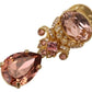 Exquisite Gold-Toned Crystal Brooch