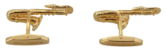 Gold Plated Brass Trumpet Pin Men Cufflinks