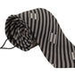 Elegant Black White Silk Bow Tie