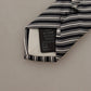 Elegant Black White Silk Bow Tie