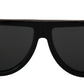 Chic Semi Circular Black Sunglasses