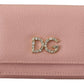Elegant Pink Leather French Flap Wallet