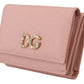 Elegant Pink Leather French Flap Wallet