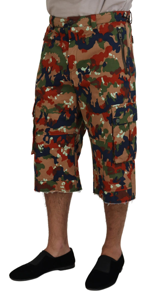 Italian Designer Multicolor Cargo Shorts