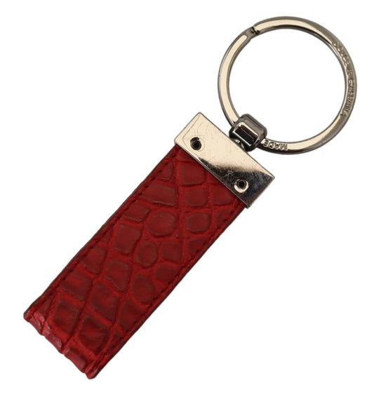 Chic Red Leather Keychain & Charm Accessory