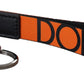 Chic Orange Keychain with Brass Details