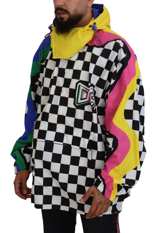 Multicolor Velcro Hooded Jacket