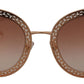 Elegant Lace-Patterned Rose Gold Sunglasses