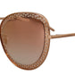 Elegant Lace-Patterned Rose Gold Sunglasses