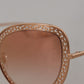 Elegant Lace-Patterned Rose Gold Sunglasses
