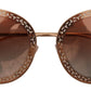 Elegant Lace-Patterned Rose Gold Sunglasses