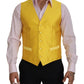 Elegant Yellow Silk-Blend Dress Vest