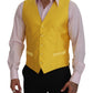 Elegant Yellow Silk-Blend Dress Vest