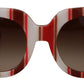 Chic Oversized Striped Sunglasses