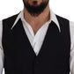 Elegant Black Single-Breasted Dress Vest