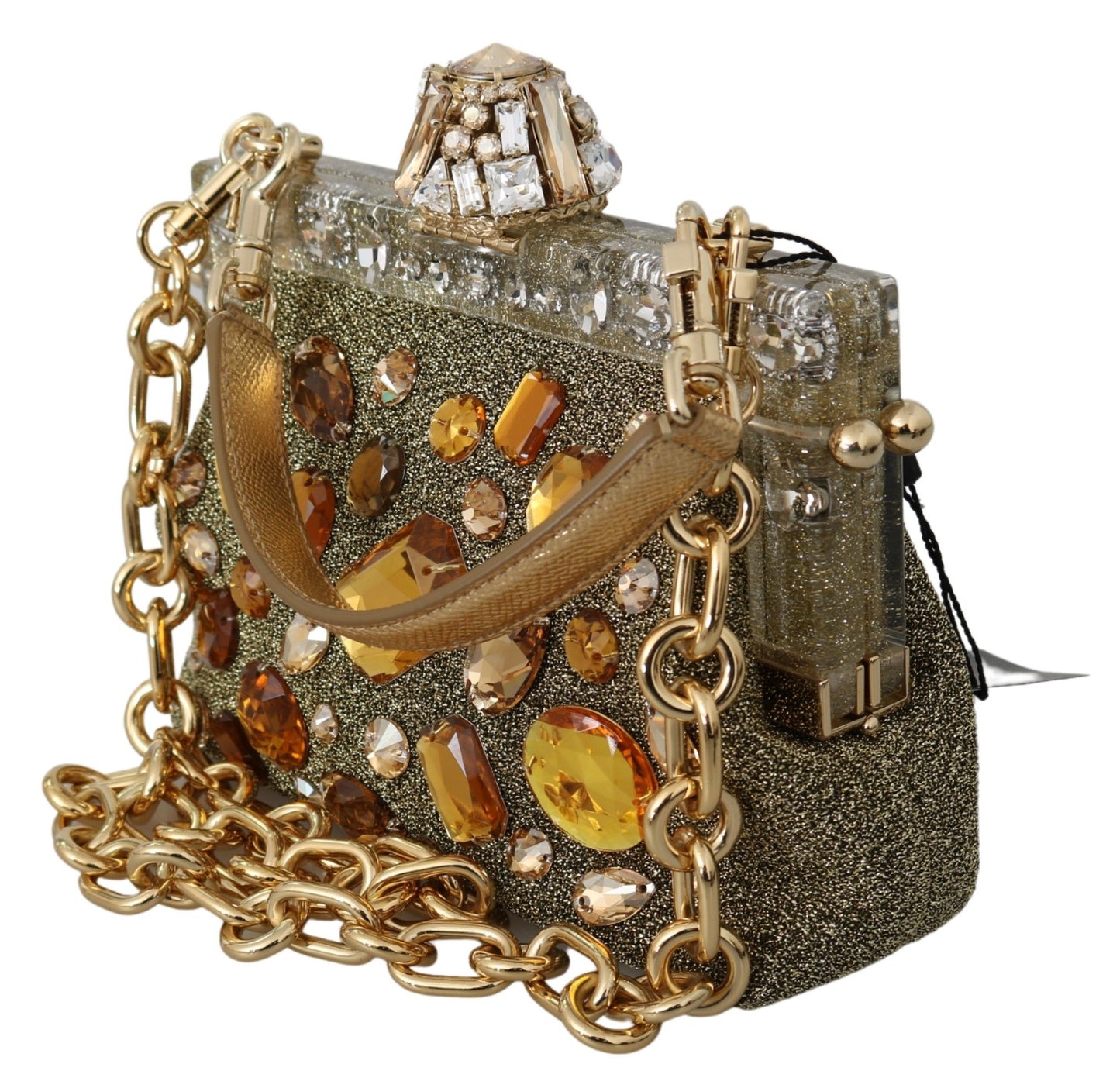 Gold VANDA Crystal Clutch Handbag Shoulder Bag