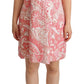 Pink Floral Jacquard Pleated Sheath Dress