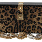 Dolce & Gabbana Brown Leopard Women Shoulder BOX Wood Women's Bag